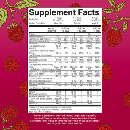 MaryRuth's Liquid Morning Multivitamin, Raspberry,  650ml - Imagen 6