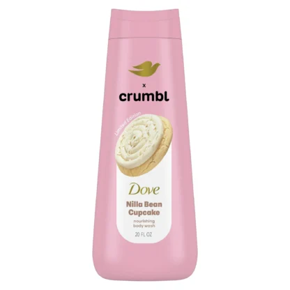 Dove Crumel Gel de Baño Líquido Hidratante Nilla Bean Cupcake, 20 oz