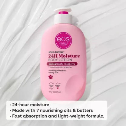 eos Shea Better 24H Moisture Body Lotion - Pomegranate Raspberry - 16 fl oz - Imagen 2