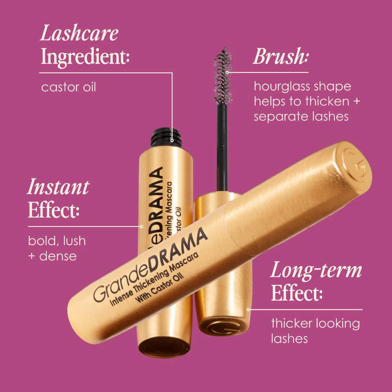 Grande Cosmetics GrandeDRAMA Intense Thickening Mascara - Imagen 3